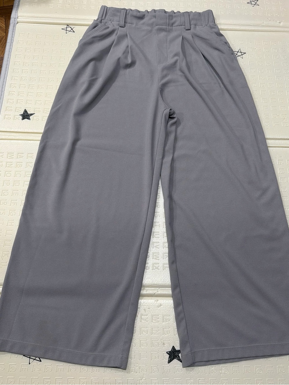 HALARA Light Gray Ribbed Lounge Pants with Elastic Waist